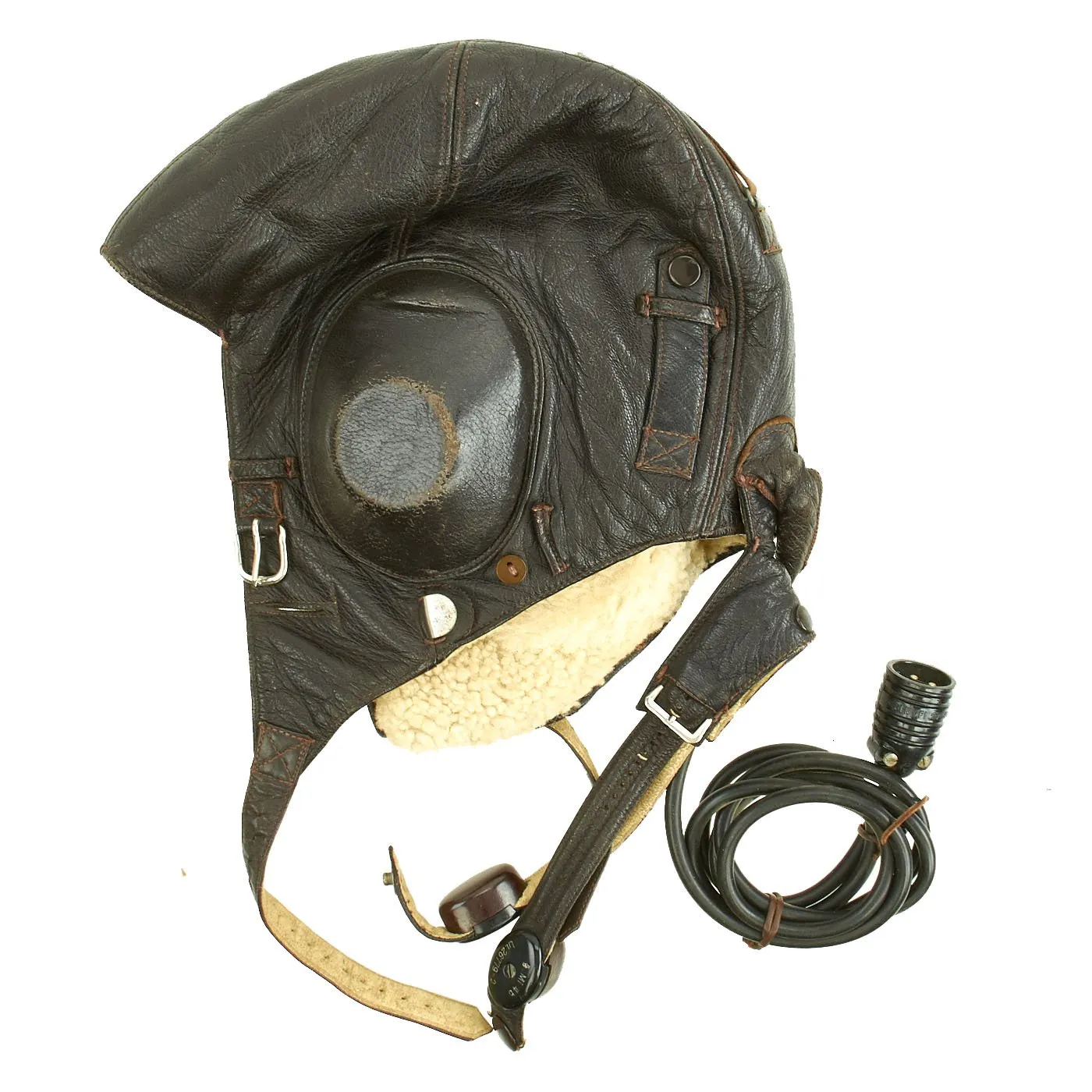 Original German WWII Luftwaffe LKpW101 Winter Flying Helmet with Goggles and AK 39 Wrist Compass