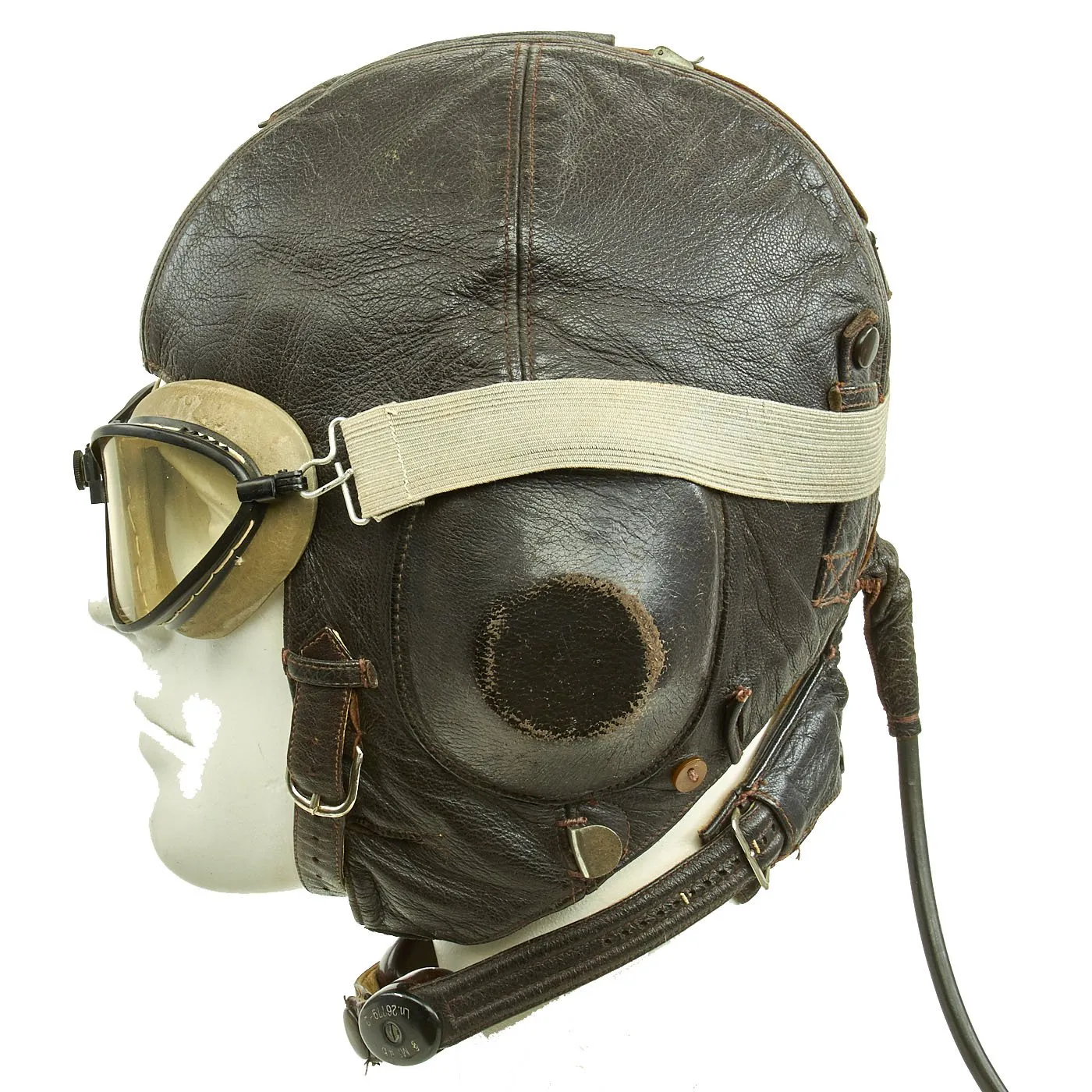 Original German WWII Luftwaffe LKpW101 Winter Flying Helmet with Goggles and AK 39 Wrist Compass