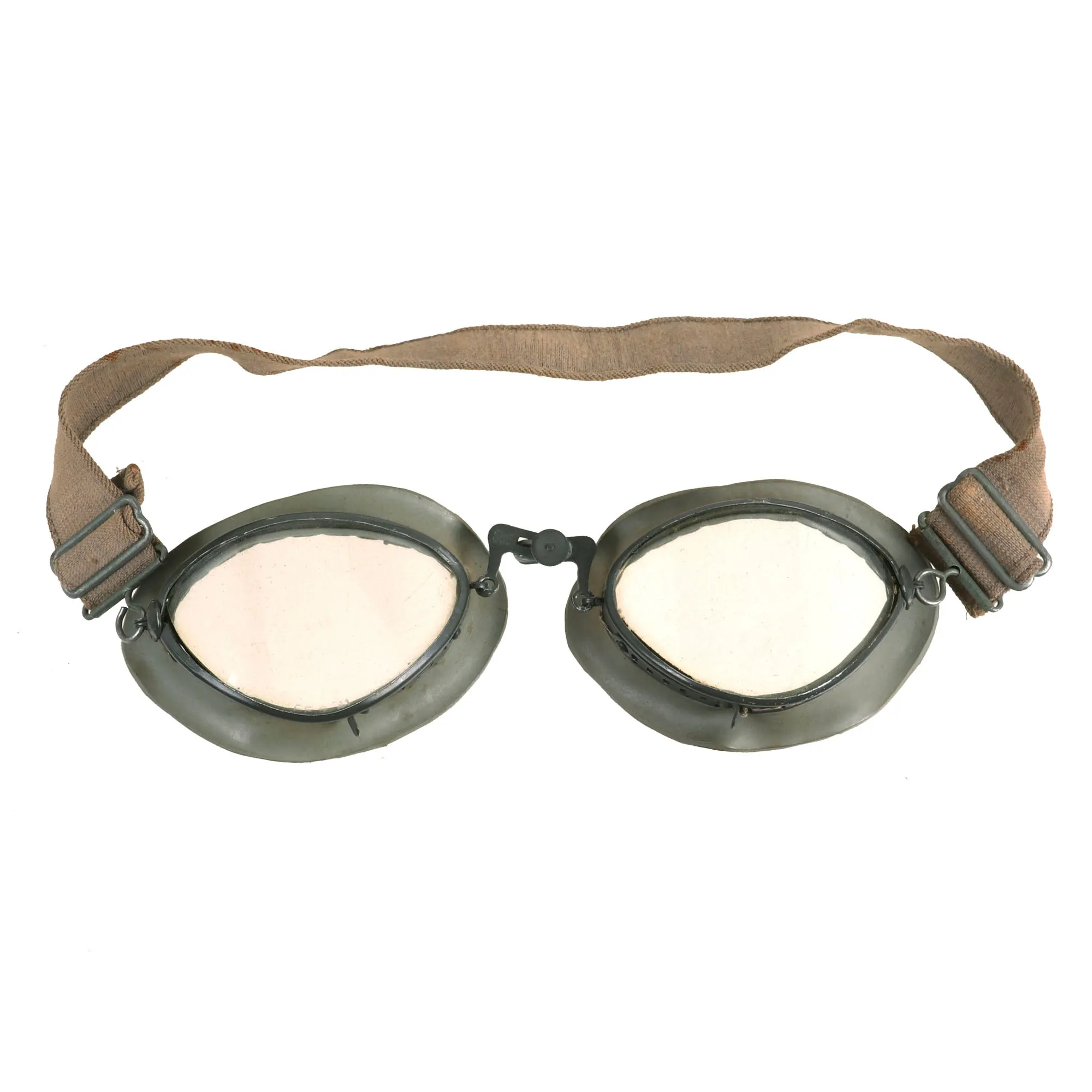 Original German WWII Luftwaffe LKpW101 Winter Flying Helmet with Headphones & Goggles