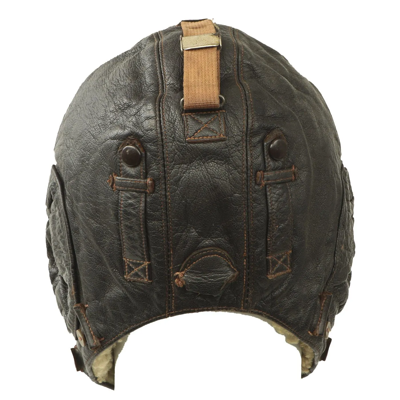 Original German WWII Luftwaffe LKpW101 Winter Leather Flying Helmet by DeTeWe - dated May 1941