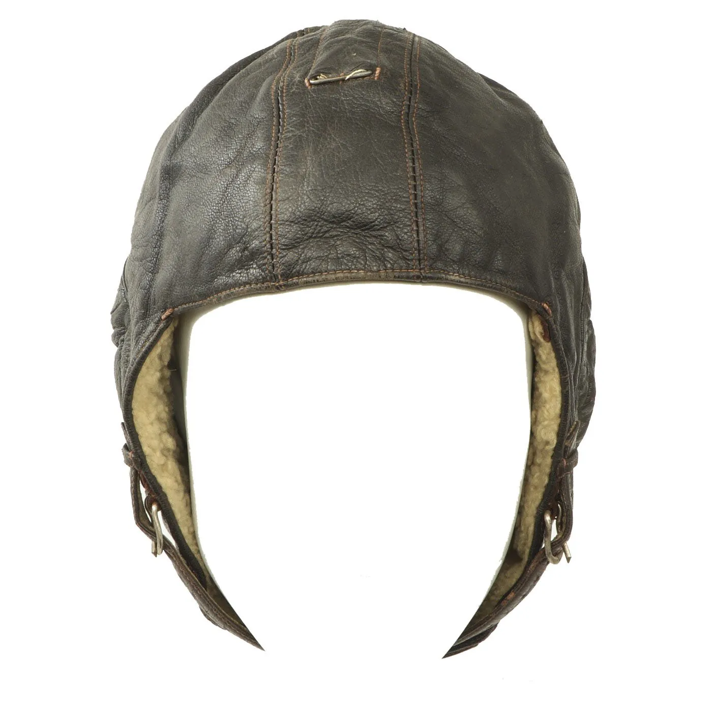 Original German WWII Luftwaffe LKpW101 Winter Leather Flying Helmet by DeTeWe - dated May 1941