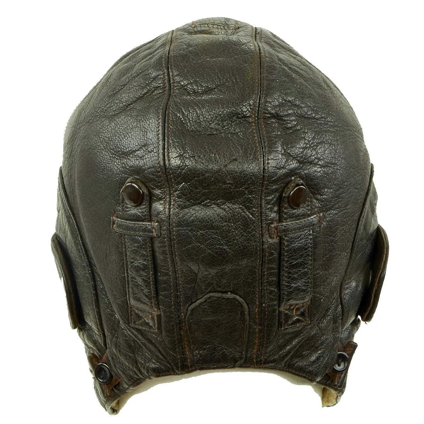 Original German WWII Luftwaffe LKpW101 Wool Lined Winter Leather Flying Helmet