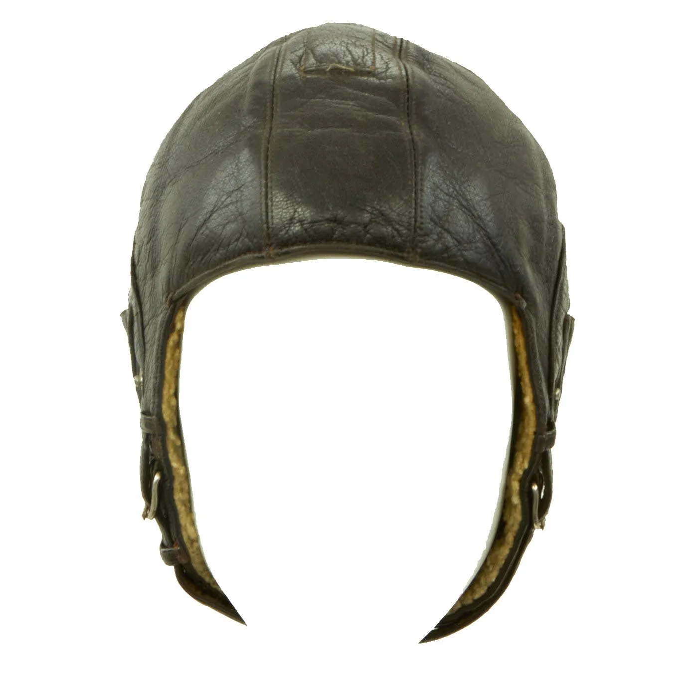 Original German WWII Luftwaffe LKpW101 Wool Lined Winter Leather Flying Helmet