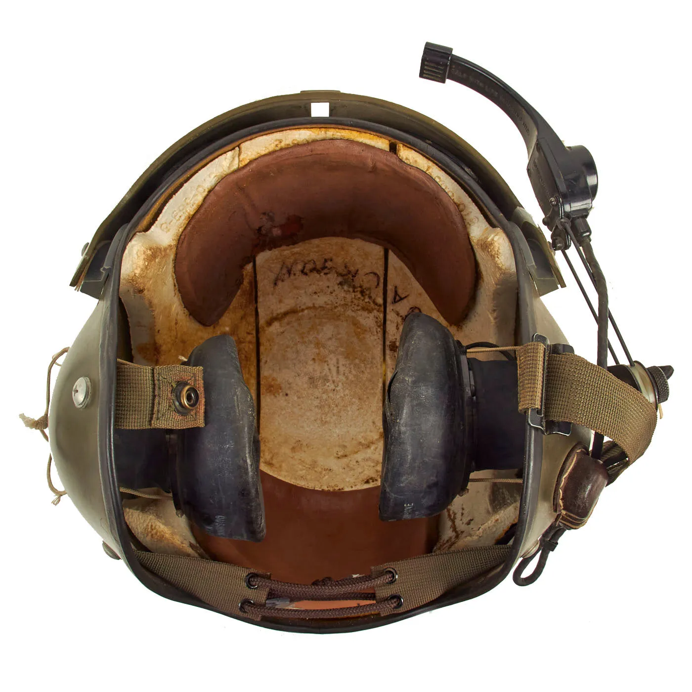 Original U.S. Vietnam War Era APH-5 Helicopter Pilot Flying Helmet by Sierra Engineering Company - Size Medium