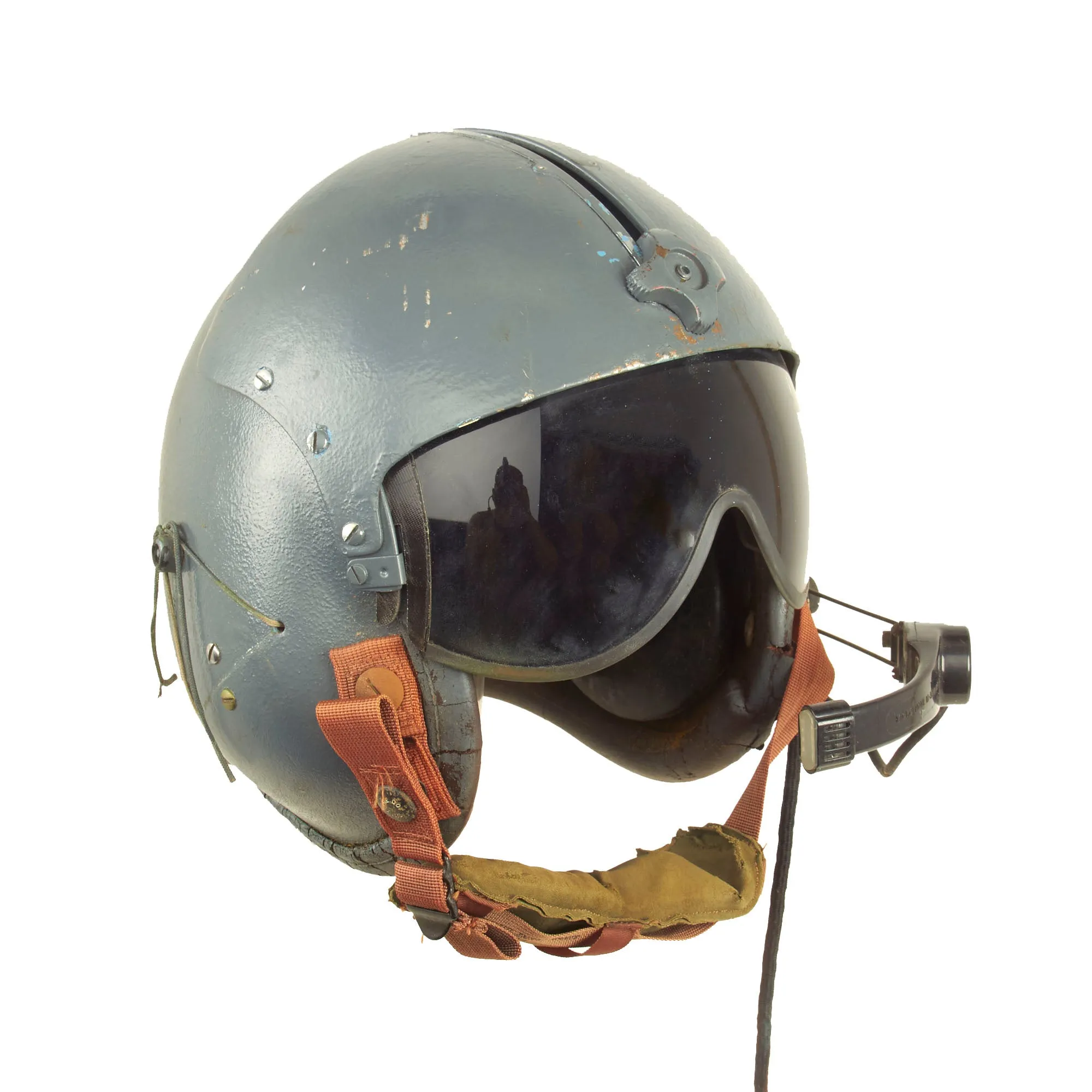 Original U.S. Vietnam War Era US Navy Blue Painted APH-5 Helicopter Pilot Flying Helmet by Gentex - Size Medium