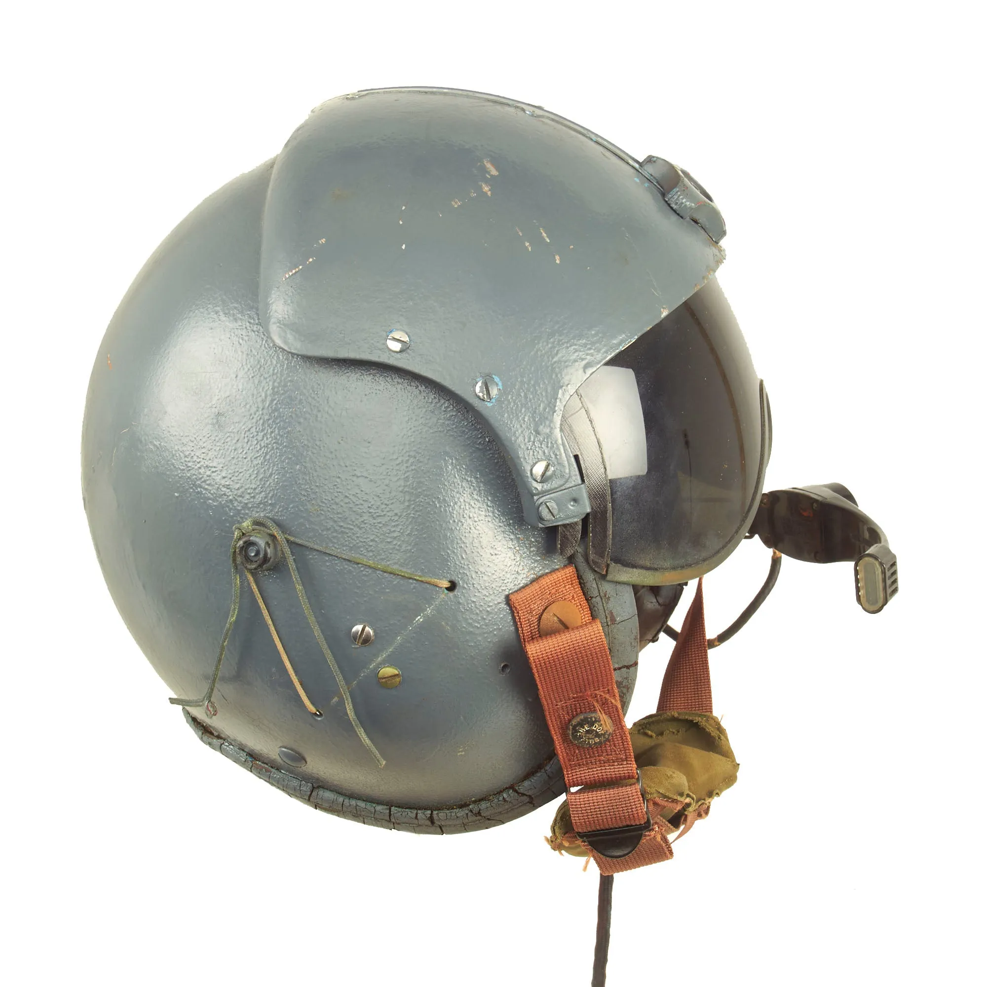 Original U.S. Vietnam War Era US Navy Blue Painted APH-5 Helicopter Pilot Flying Helmet by Gentex - Size Medium