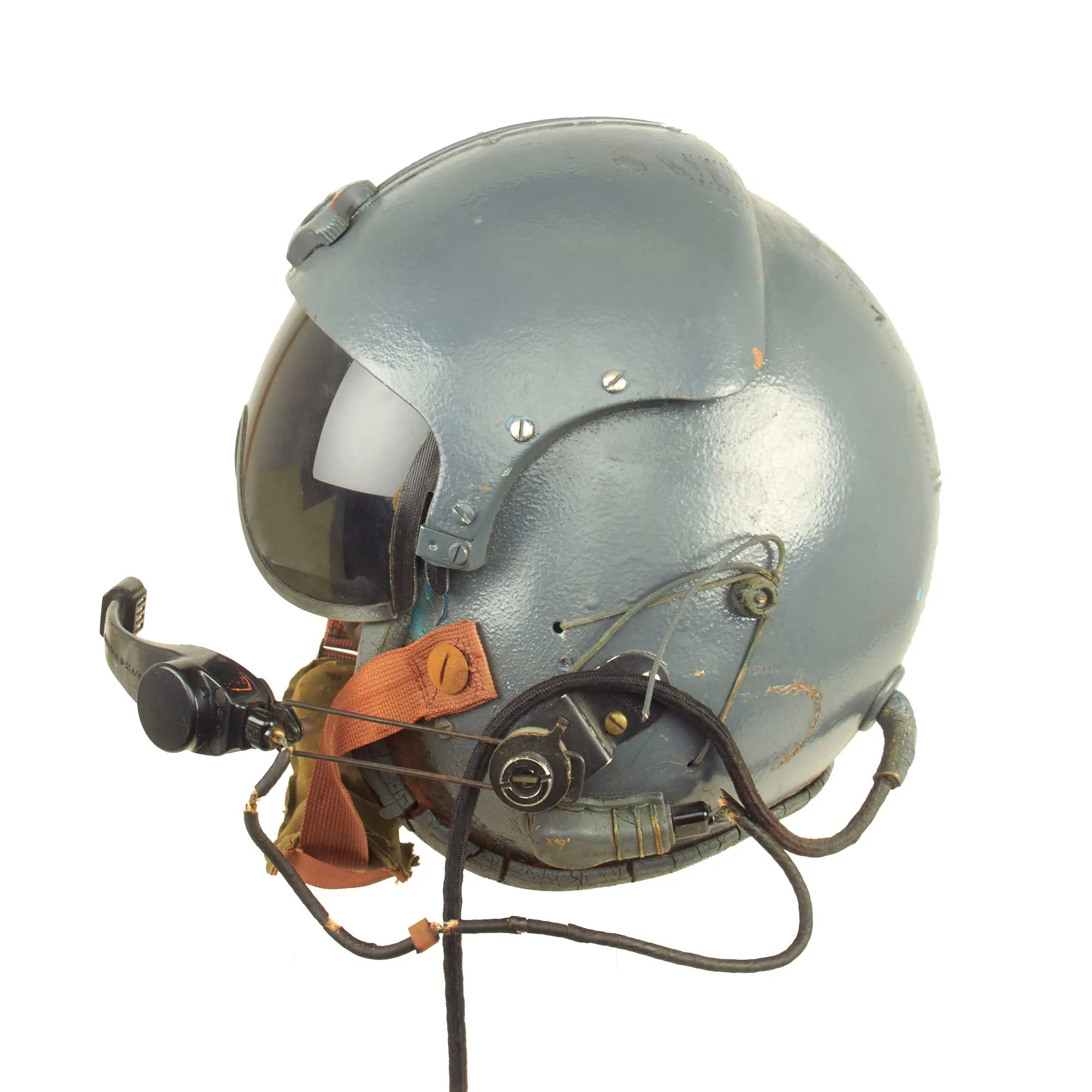 Original U.S. Vietnam War Era US Navy Blue Painted APH-5 Helicopter Pilot Flying Helmet by Gentex - Size Medium