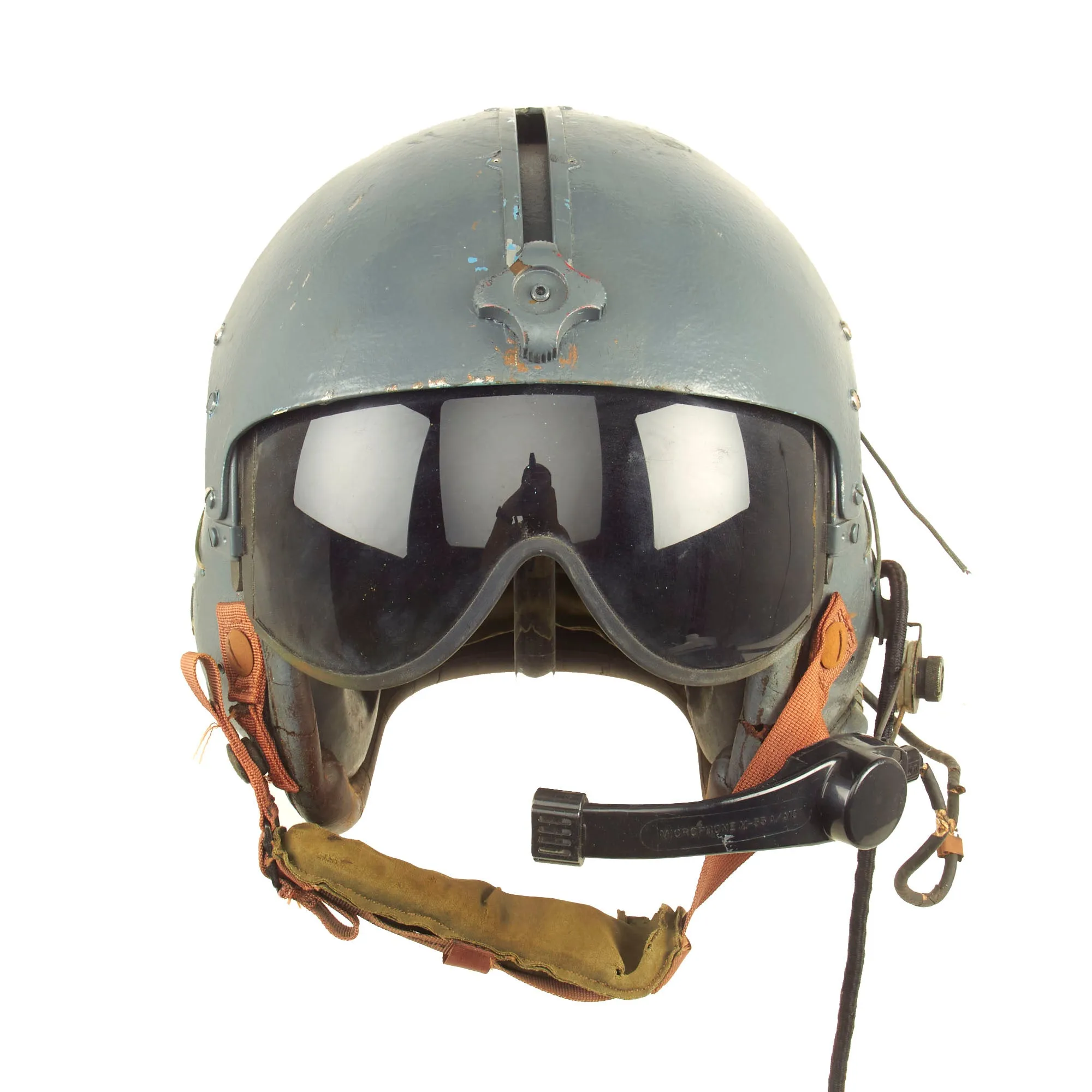 Original U.S. Vietnam War Era US Navy Blue Painted APH-5 Helicopter Pilot Flying Helmet by Gentex - Size Medium