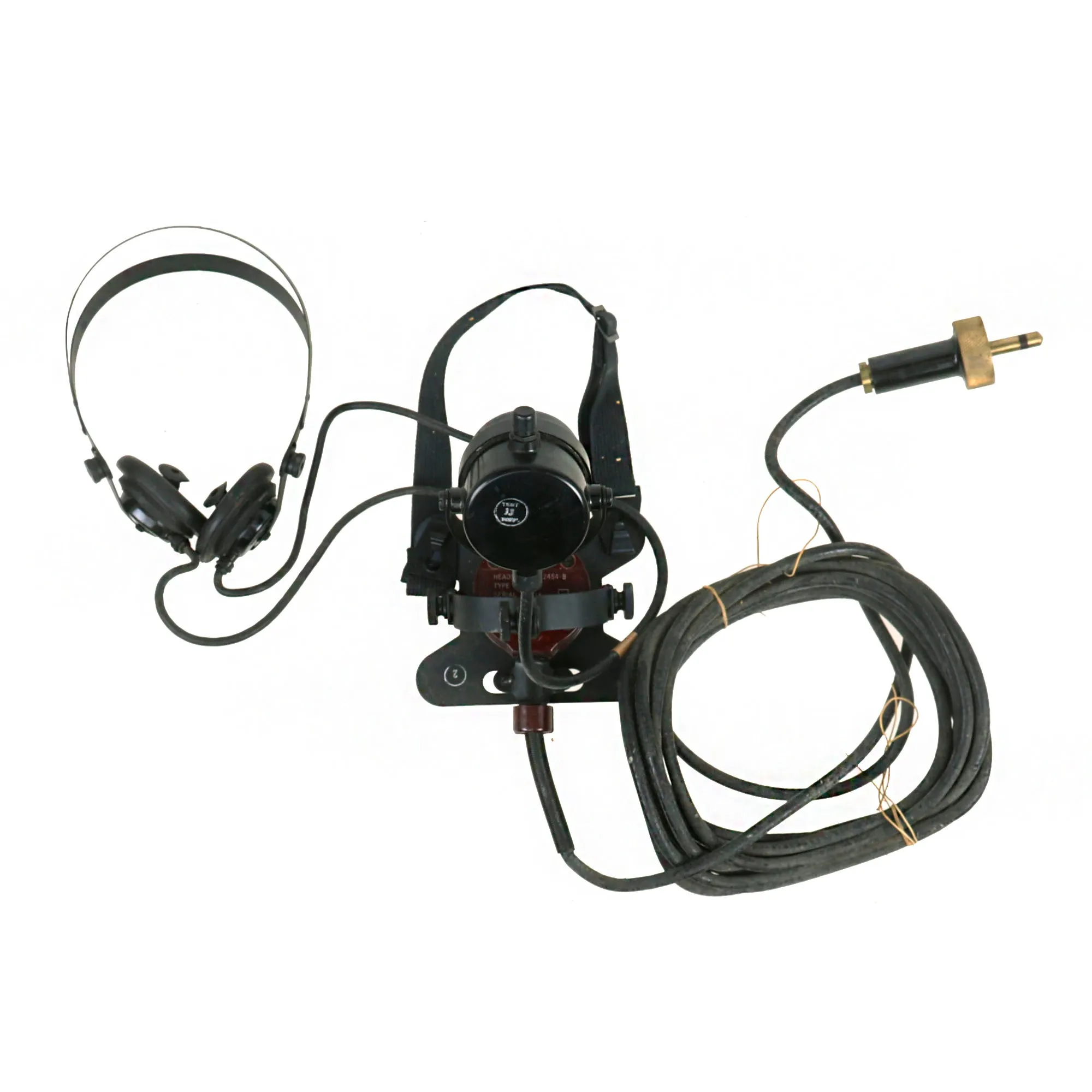 Original U.S. WWII Navy MI-2454-B Headset Microphone by RCA  for Talker Helmet - Unissued in Original Box