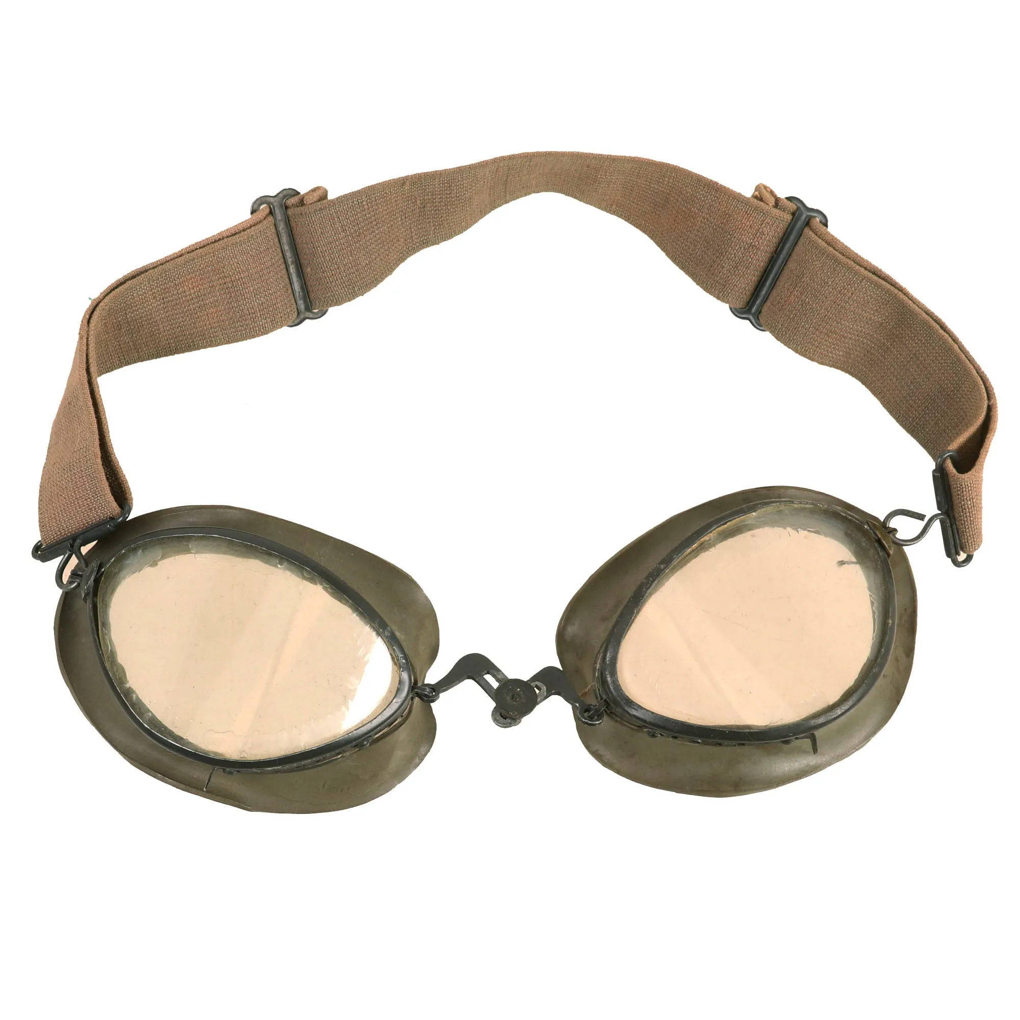 Original WWII German 1939 Luftwaffe LKP S101 Summer Pilot Flying Helmet with Earphones & Goggles