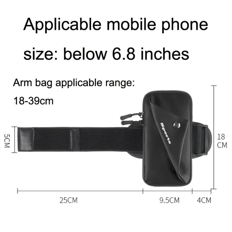 Outdoor Night Running Fitness Mobile Phone Arm Bag Sports Wrist Bag(Claret)