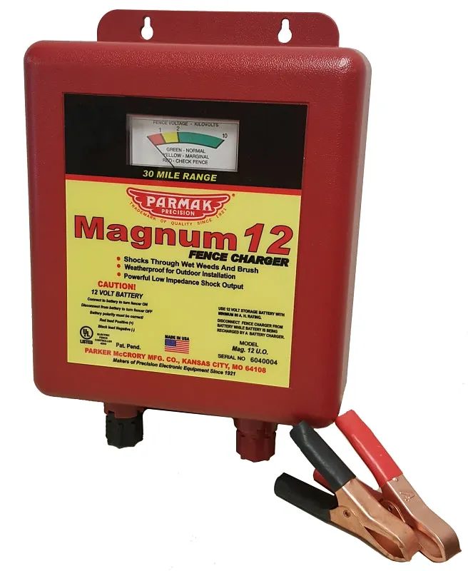 Parmak MAG12UO Electric Fence Charger, 1.1 to 3 J Output Energy, 12 V Battery :EA: QUANTITY: 1