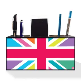 Pen Mobile Stand Holder Desk Organizer - Multicolor Union Jack British Flag