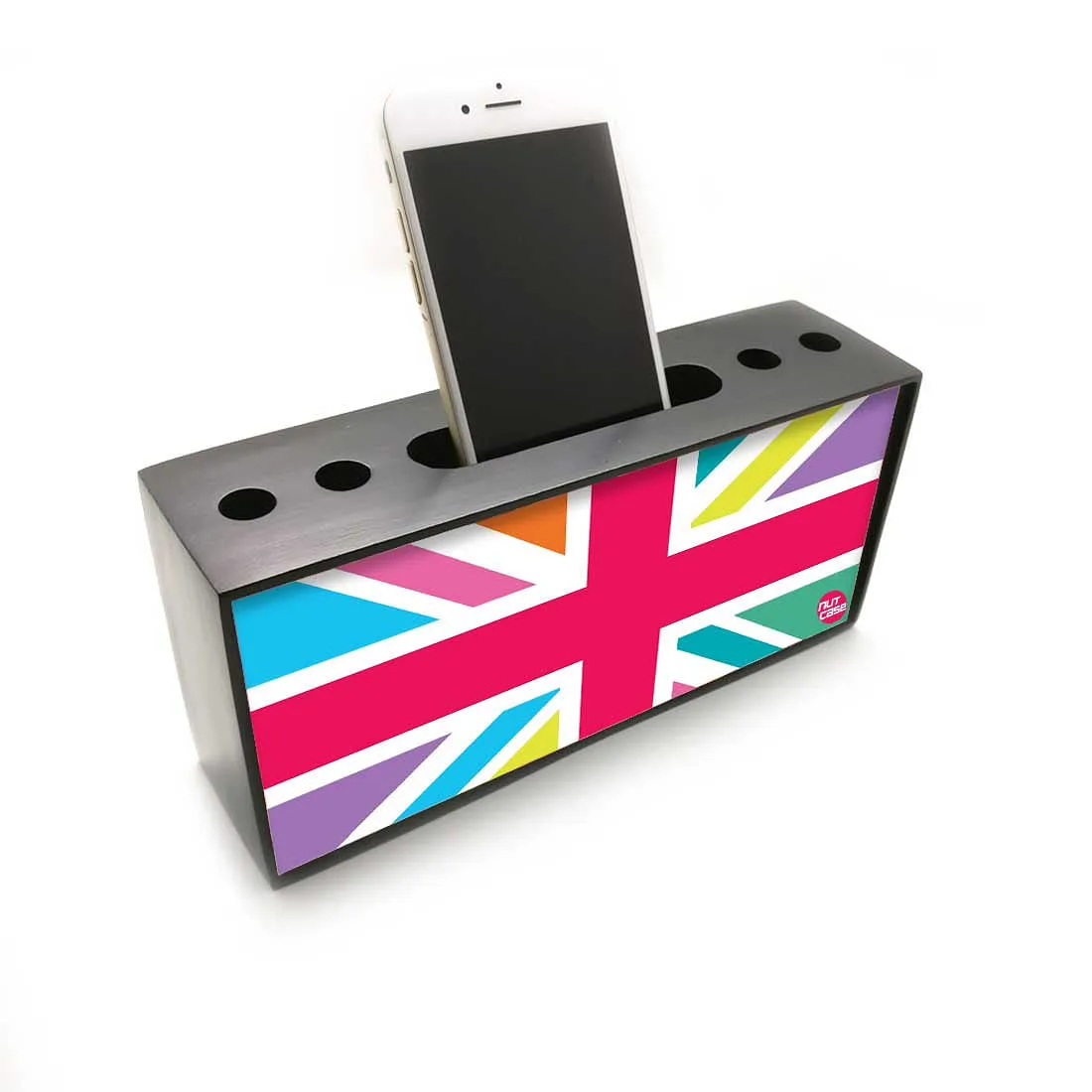 Pen Mobile Stand Holder Desk Organizer - Multicolor Union Jack British Flag