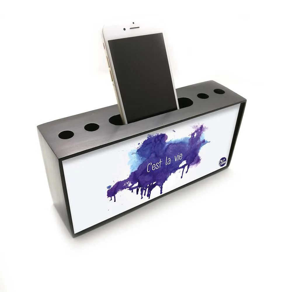 Pen Mobile Stand Holder Desk Organizer - Violet Colour