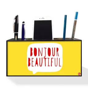 Pencil Pen Stand with Mobile Holder for Office- Bonjour Beautiful