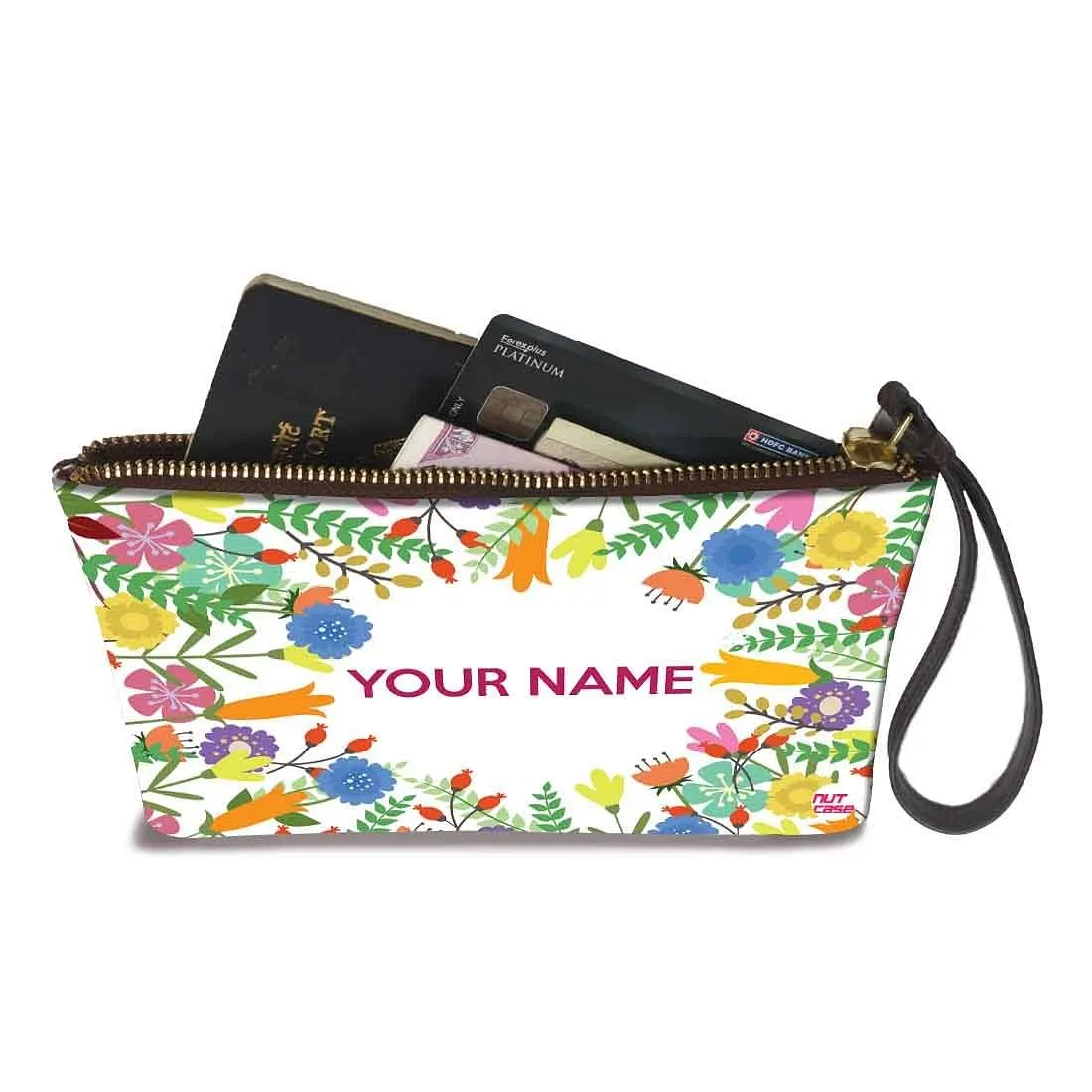 Pouch Bag For Women - Multicolor Flowers