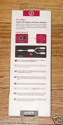Prolink Quality Audio Lead - 3.5mm Stereo Plug to 2 Sockets 2mtr - Part # MP155