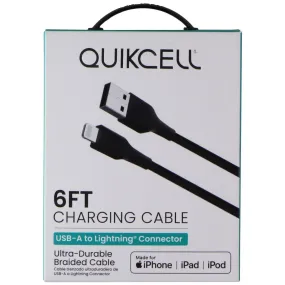 Quikcell 6FT USB-A to Lightning 8-Pin Charging Cable - Black