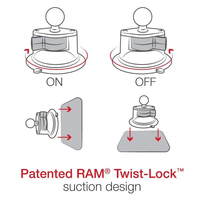 RAM® EZ-Roll'r™ Suction Cup Mount for Samsung XCover Pro