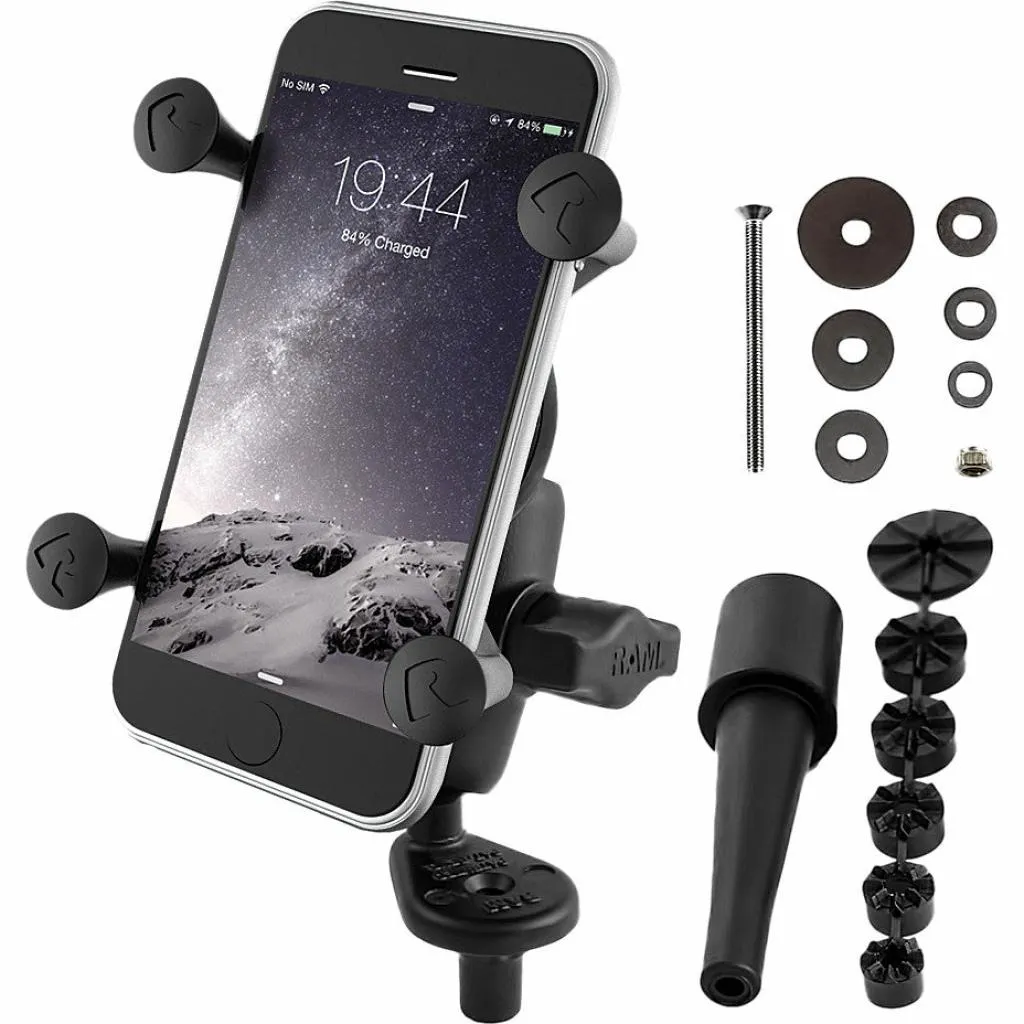 Ram X-Grip Phone Holder w/ Motorcycle Fork Stem Base | RAM-B-176-A-UN7