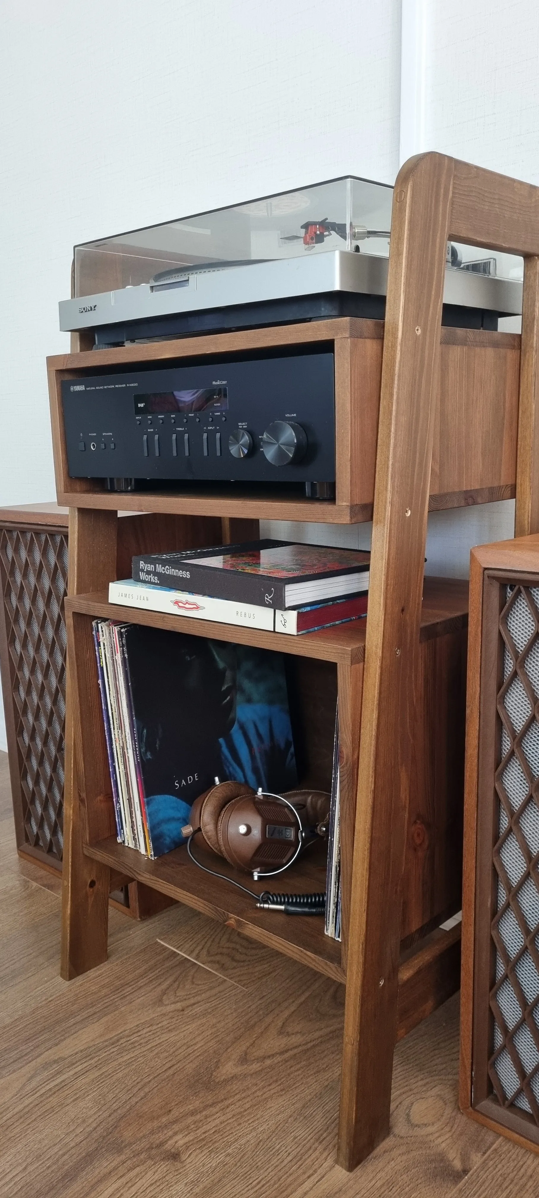 Record Player Stand, Vinyl LP Record Storage, Mid-Century Hifi Rack, Turntable Unit, Vinyl Storage Furniture - Many Colours Available!