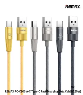 REMAX Zinc Alloy Braided Fast Charging Data Cable USB TO Type-C Cable 120W