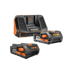 RIDGID Dual 18-Volt Lithium-Ion 1.5 Ah Batteries and Charger Starter Kit - Factory Reconditioned