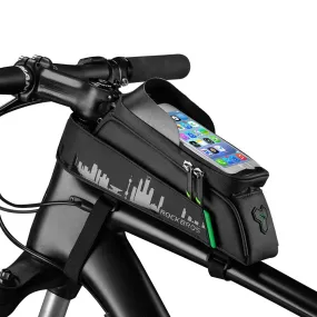 ROCKBROS Bike Phone Mount Bag Waterproof Bike Phone Front Frame Bag under 5.8"/ 6.5"