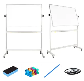 Rolling Whiteboard Dry Erase Board On Wheels With Stand 48x32" Large, Portable,