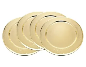 S/4 Gold Hammered 13" Chargers