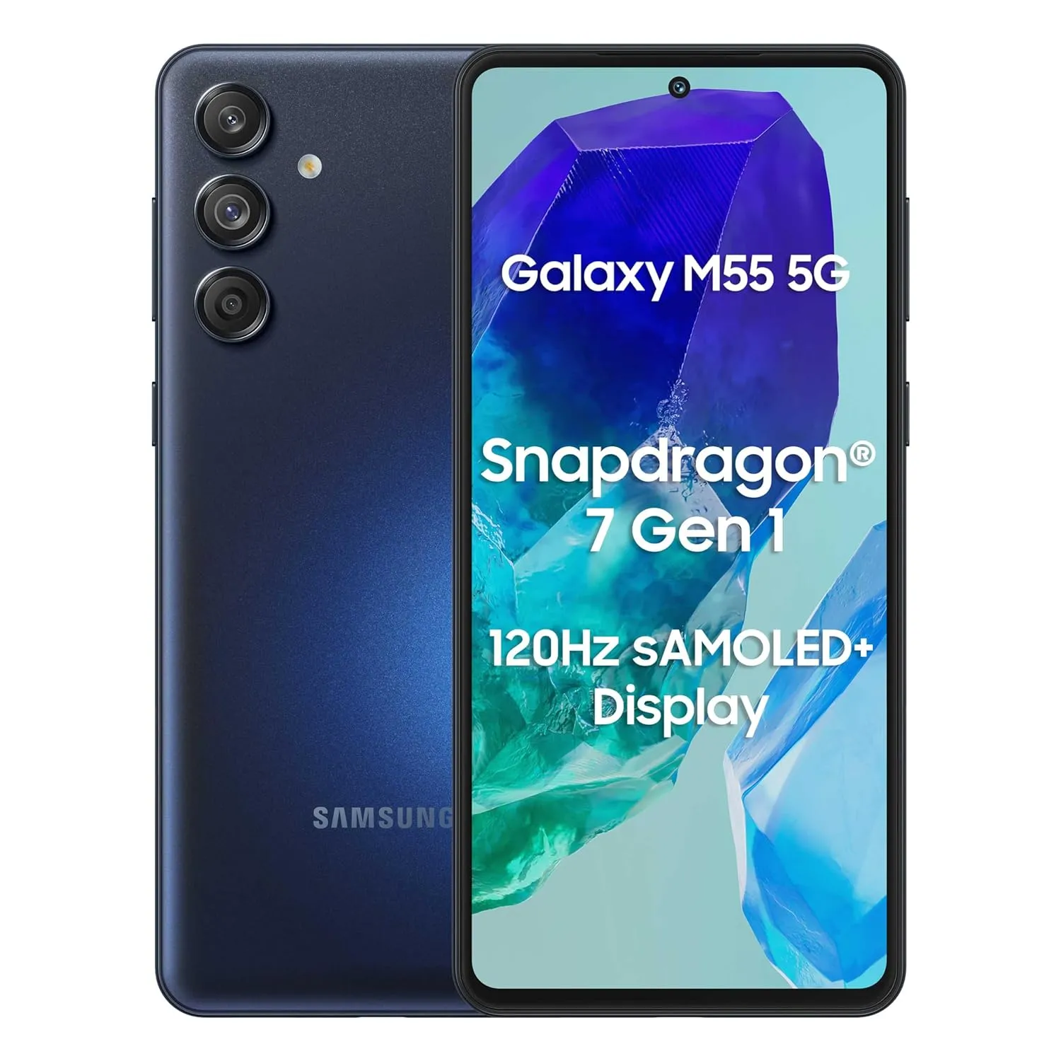 Samsung Galaxy M55 5G (Denim Black,12GB RAM,256GB Storage) | 50MP Triple Cam| 5000mAh Battery| Snapdragon 7 Gen 1 | 4 Gen. OS Upgrade & 5 Year Security Update| Super AMOLED  Display