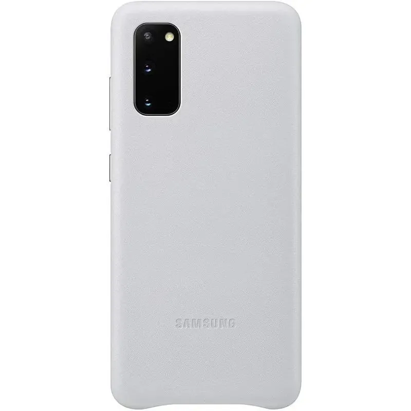 Samsung Galaxy S20 5G Leather Case - Silver