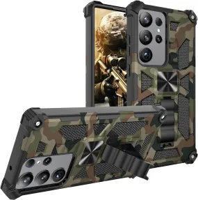 Samsung Galaxy S24 Plus Metal Kickstand Camo Rotate Ring Stand Case