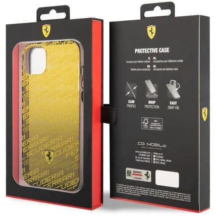 Scuderia Ferrari PC/TPU BLACK GRADIENT CASE ALLOVER SCUDERIA AND DYED BUMPER - iPhone 14