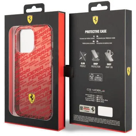 Scuderia Ferrari PC/TPU BLACK GRADIENT CASE ALLOVER SCUDERIA AND DYED BUMPER - iPhone 14