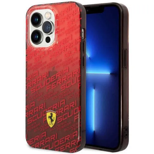 Scuderia Ferrari PC/TPU BLACK GRADIENT CASE ALLOVER SCUDERIA AND DYED BUMPER - iPhone 14