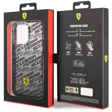 Scuderia Ferrari PC/TPU BLACK GRADIENT CASE ALLOVER SCUDERIA AND DYED BUMPER - iPhone 14