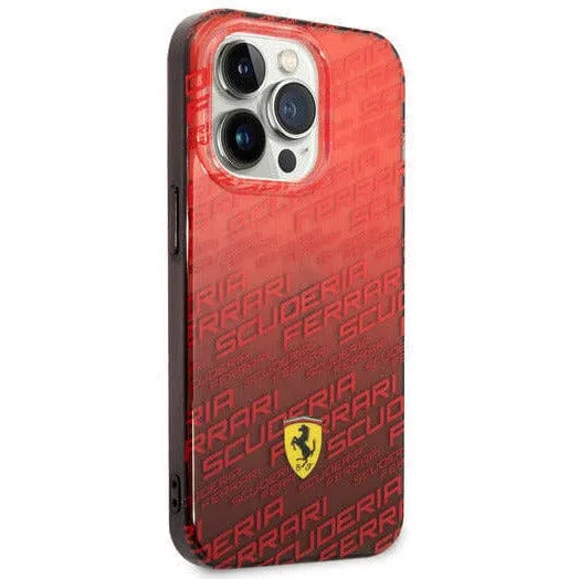 Scuderia Ferrari PC/TPU BLACK GRADIENT CASE ALLOVER SCUDERIA AND DYED BUMPER - iPhone 14