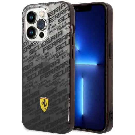 Scuderia Ferrari PC/TPU BLACK GRADIENT CASE ALLOVER SCUDERIA AND DYED BUMPER - iPhone 14