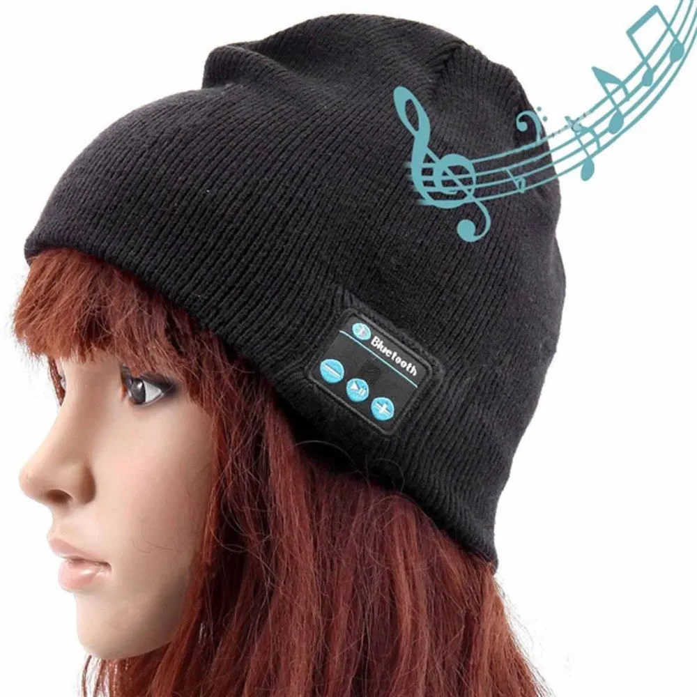 Soft Warm Beanie Hat Wireless Bluetooth Smart Cap Headset Headphone Speaker Mic