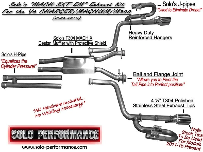 Solo Performance Exhaust Dodge Charger/Magnum V6 (06-10) Mach SXT EM Catback 991117SL