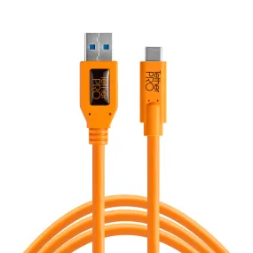 TetherPro USB 3.0 to USB-C, 15ft (4.6m), High-Visibility Orange