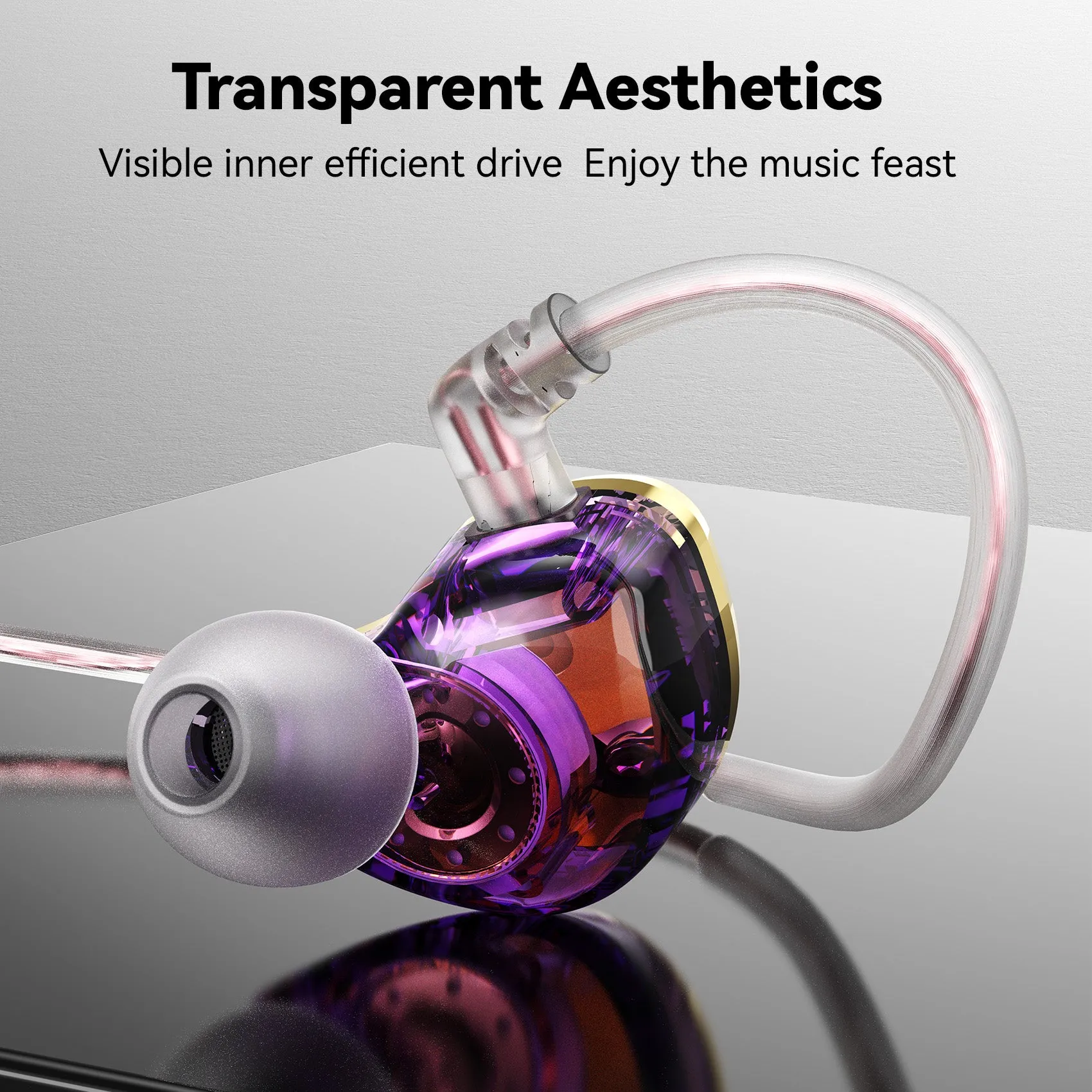 【TKZK TK02】 In-ear Monitors HIFI Earphones IEM Headphones Dual Magnetic Circuit DD Wired Gaming Earbuds