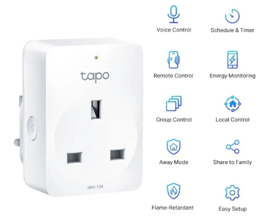 TP-Link Tapo P110 Mini Smart Wi-Fi Wireless Power Socket Plug Energy Monitoring with Remote Control & Schedule (1件裝)