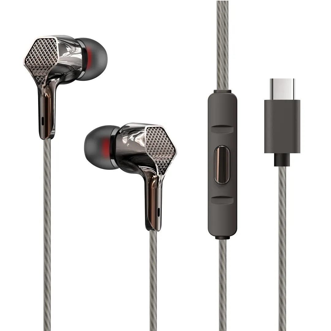 Tunz C1 Wired Earphones | Type-C Connection | Deep Bass, Noise Isolation, HD Mic | Tangle-Free Cable - digifon