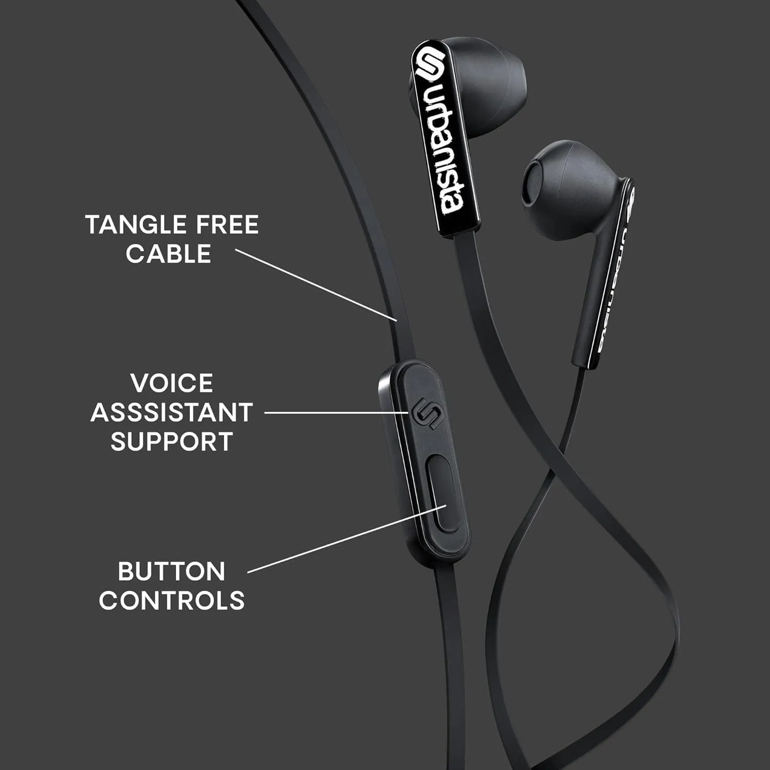 Urbanista Tangle Free Wired Headphones With Type-C Plug - San Francisco