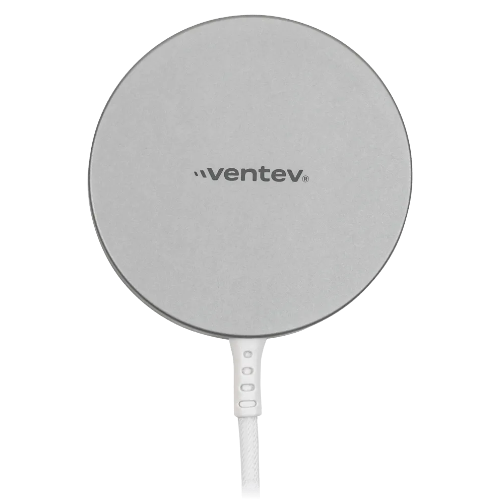 Ventev 15W ULTRAFAST Wireless Magnetic Charger with Extra-Long 10 Foot Alloy Cable Silver by Ventev