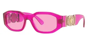 Versace Men's Fashion VE4361-5334-5 53mm Transparent Fuchsia Sunglasses