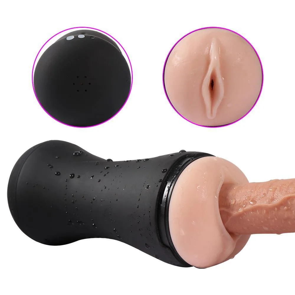 Vibration Male Masturbator Pocket Pussy Realistic 3D Textured Vagina Stroker